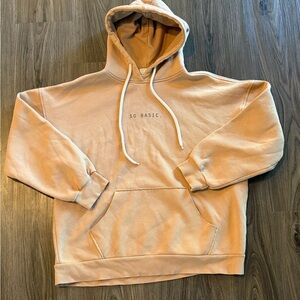 Tan Hoodie Sweatshirt - “So Basic.” - Size Medium